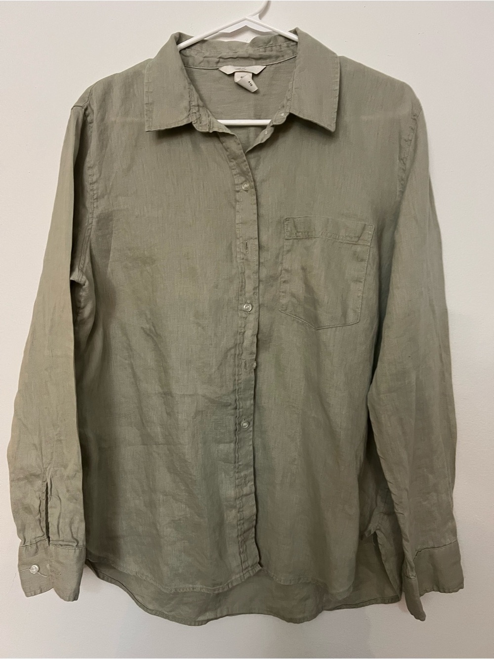 Women's Classic Long-Sleeve Button-Down Shirt - Olive Green